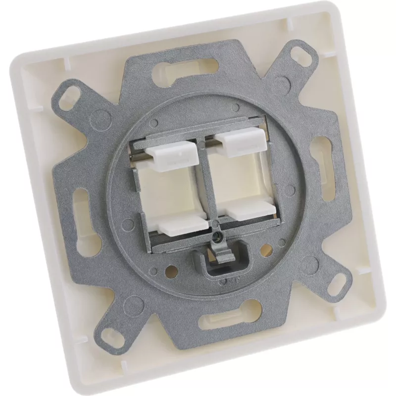 InLine Set de marco para 2x RJ45 Keystone SNAP-In 90°, blanco RAL9010