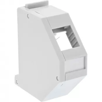 InLine Soporte Keystone para carril DIN, 1 puerto, gris claro