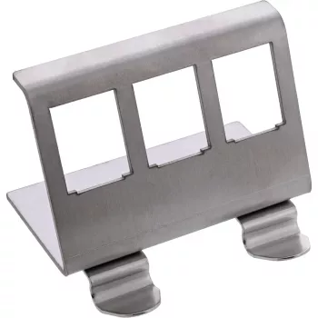 InLine 76203E Soporte para carril DIN Keystone Snap-In metálico, 3 vías