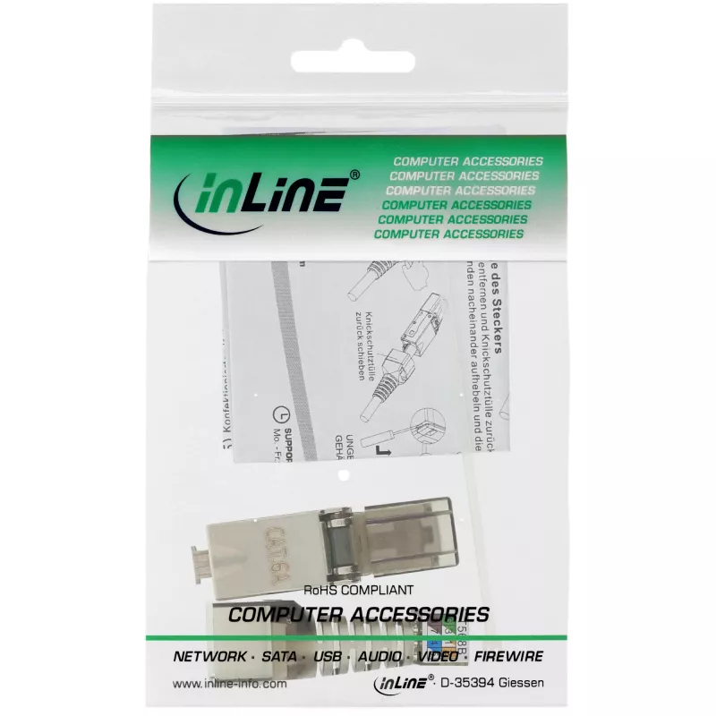 InLine Conector RJ45 Cat.6A 500MHz montaje en campo apantallado 76204A
