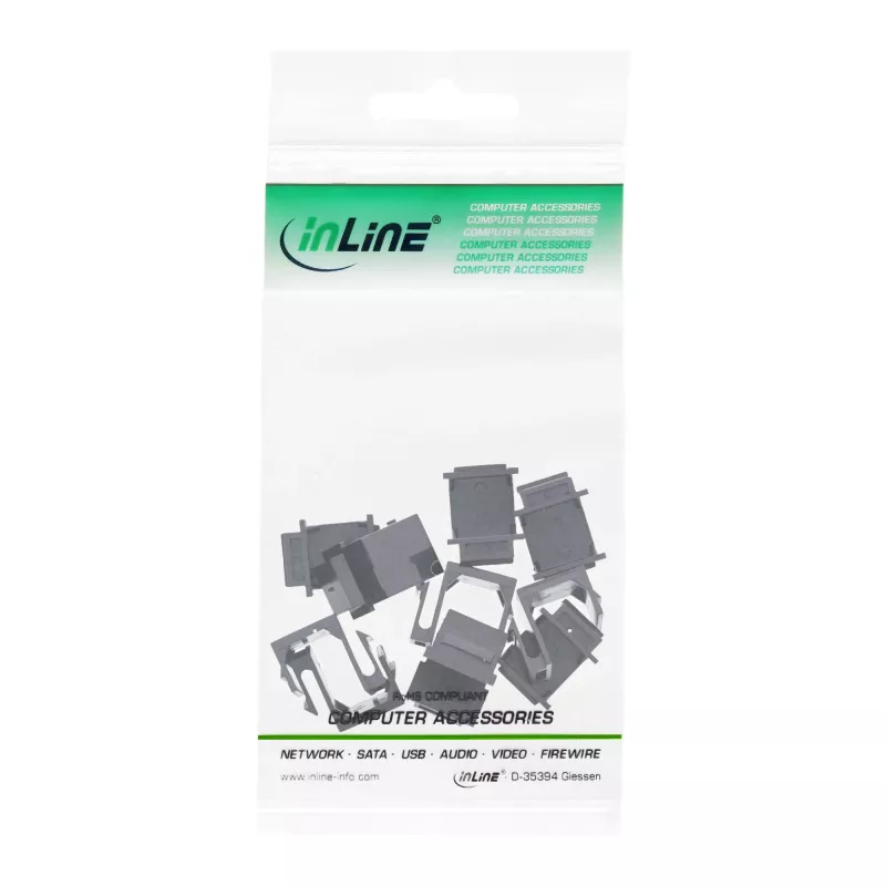 InLine Tapa ciega keystone SNAP-In para ranura de módulo, negra, 10 uds.