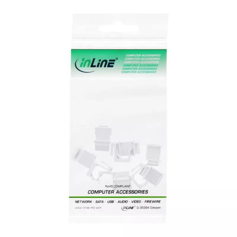 InLine Tapa ciega keystone SNAP-In para ranura de módulo, blanca, 10 uds.
