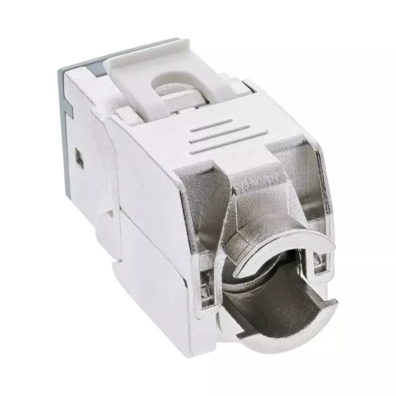 InLine Conector hembra RJ45 keystone, apantallado, Cat.6A, gris, pack de 8
