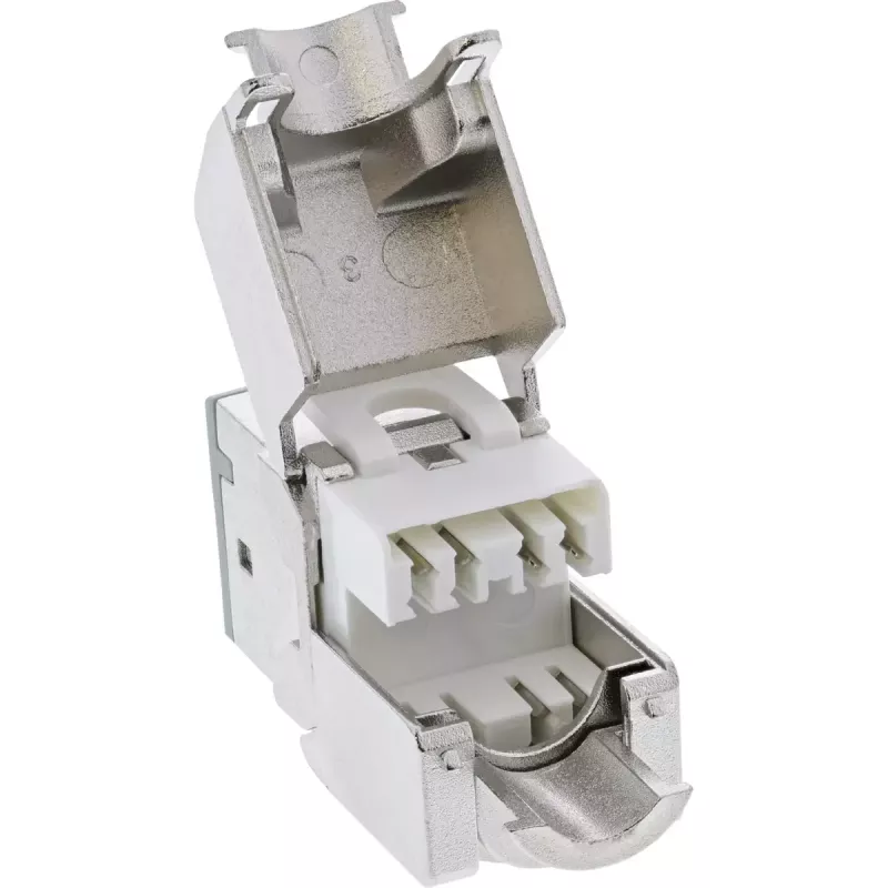 InLine Conector hembra RJ45 keystone, apantallado, Cat.6A, gris, pack de 8