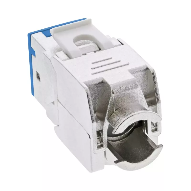 InLine Conector hembra RJ45 keystone, apantallado, Cat.6A, azul, pack de 8