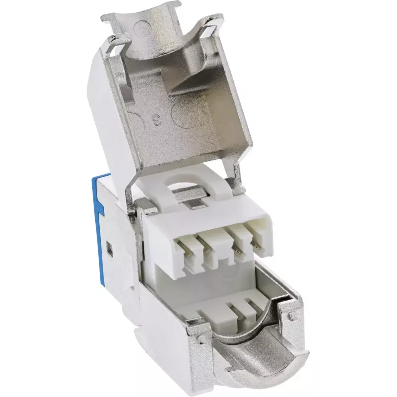 InLine Conector hembra RJ45 keystone, apantallado, Cat.6A, azul, pack de 8