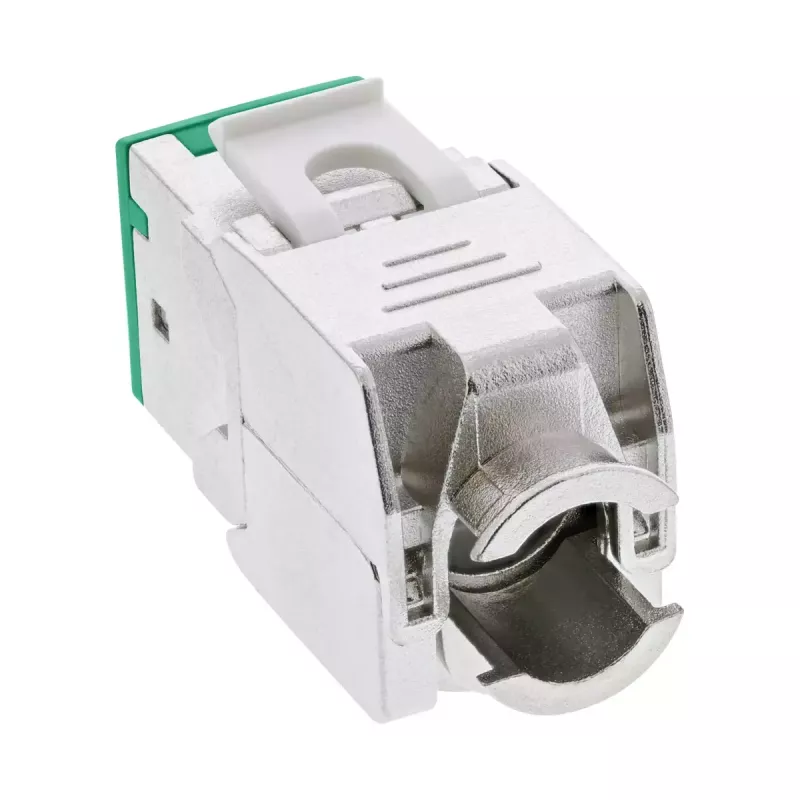 InLine Conector hembra RJ45 keystone, apantallado, Cat.6A, verde, pack de 8