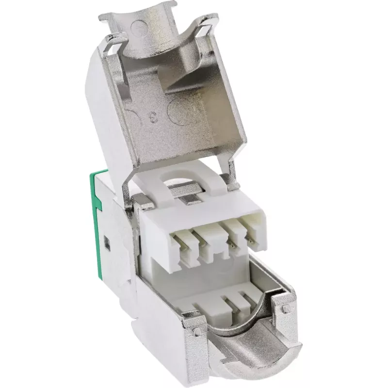 InLine Conector hembra RJ45 keystone, apantallado, Cat.6A, verde, pack de 8