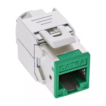 InLine Conector hembra RJ45 keystone, apantallado, Cat.6A, verde, pack de 8
