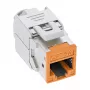 InLine Conector hembra RJ45 keystone, apantallado, Cat.6A, naranja, pack de 8