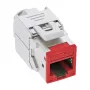 InLine Conector hembra RJ45 keystone, apantallado, Cat.6A, rojo, pack de 8