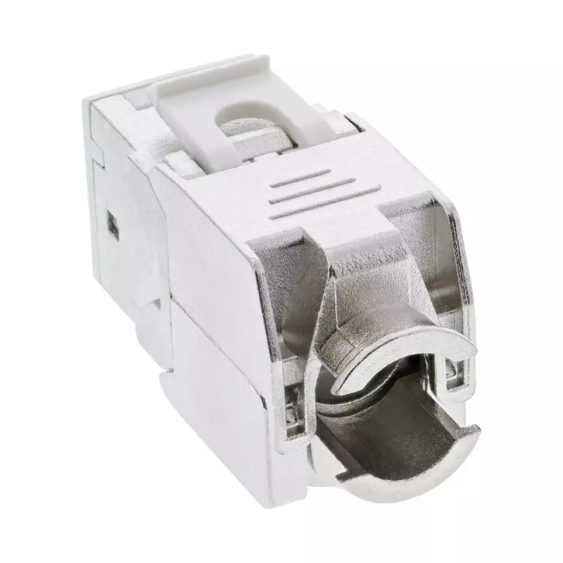 InLine Conector hembra RJ45 keystone, apantallado, Cat.6A, blanco, pack de 8