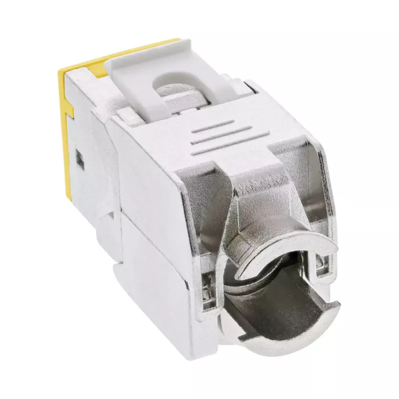 InLine Conector hembra RJ45 keystone, apantallado, Cat.6A, amarillo, pack de 8