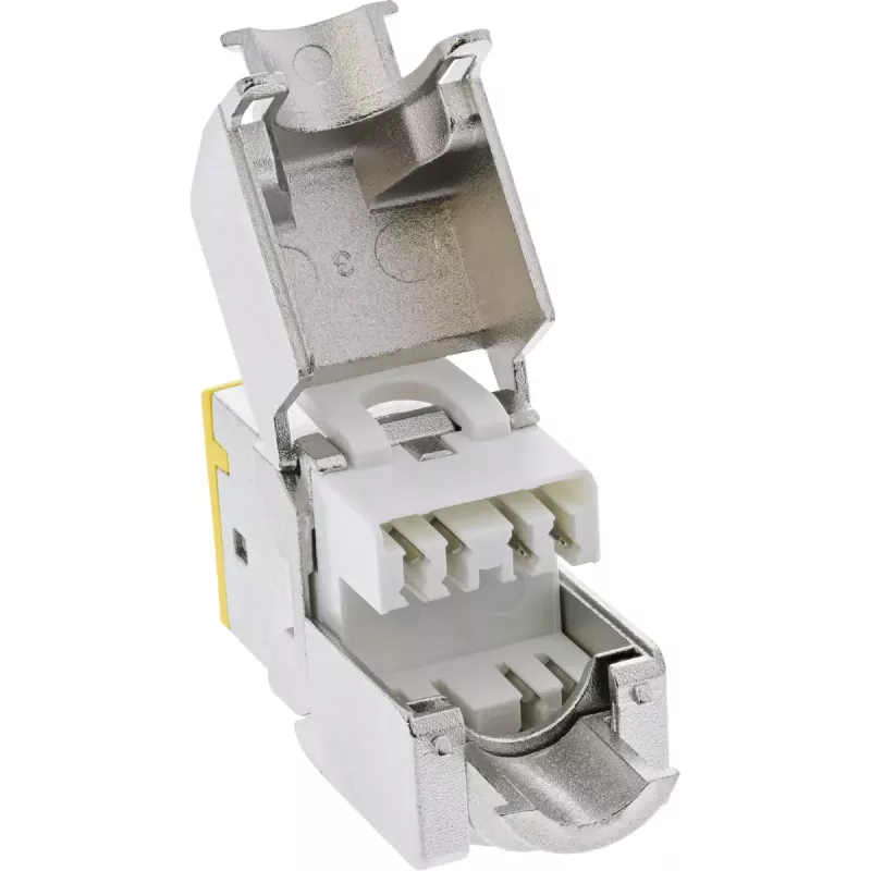 InLine Conector hembra RJ45 keystone, apantallado, Cat.6A, amarillo, pack de 8