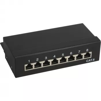 InLine Patch Panel Cat.6 8 puertos de sobremesa negro RAL9005