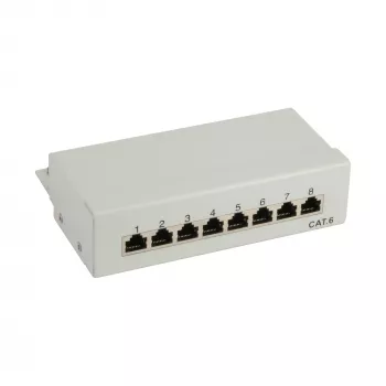 InLine Patch Panel Cat.6 8 puertos de sobremesa gris RAL7035
