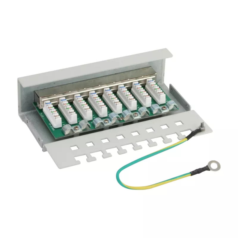 InLine Patch Panel Cat.6 8 puertos de sobremesa gris RAL7035