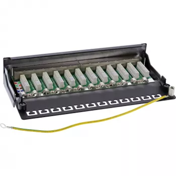 InLine Patch Panel Cat.6 12 puertos montaje en mesa/pared negro RAL9005
