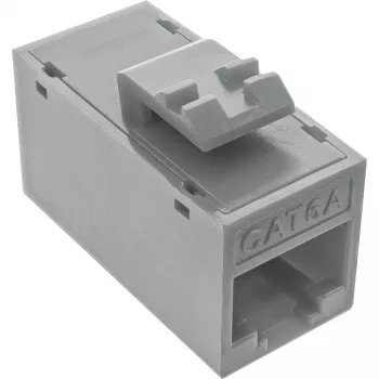 InLine Conector hembra RJ45 keystone, no apantallado, Cat.6A, pack de 8, gris