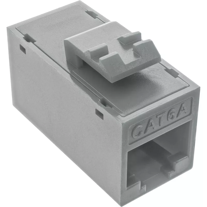 InLine Conector hembra RJ45 keystone, no apantallado, Cat.6A, pack de 8, gris