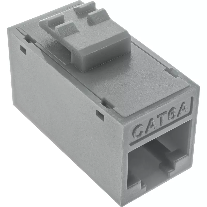 InLine Conector hembra RJ45 keystone, no apantallado, Cat.6A, pack de 8, gris
