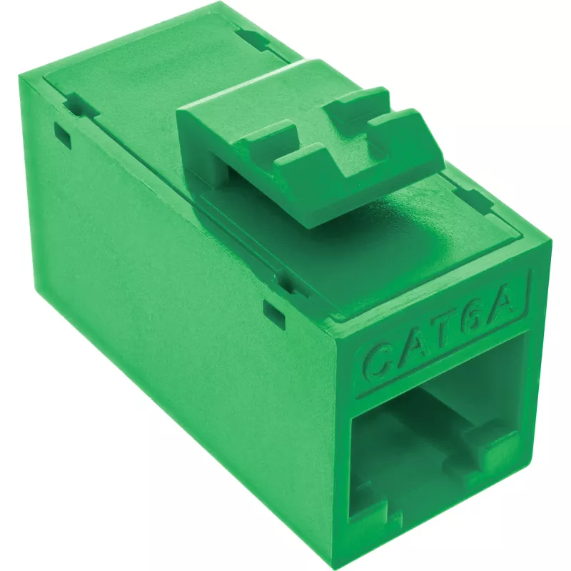 InLine Conector hembra RJ45 keystone, no apantallado, Cat.6A, pack de 8, verde