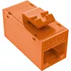 InLine Conector hembra/hembra RJ45 keystone, no apantallado, Cat.6A, pack de 8, naranja