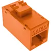 InLine Conector hembra/hembra RJ45 keystone, no apantallado, Cat.6A, pack de 8, naranja