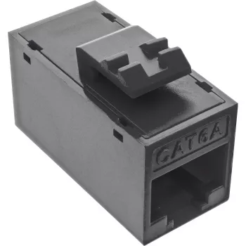 InLine Conector hembra RJ45 keystone, no apantallado, Cat.6A, pack de 8, negro