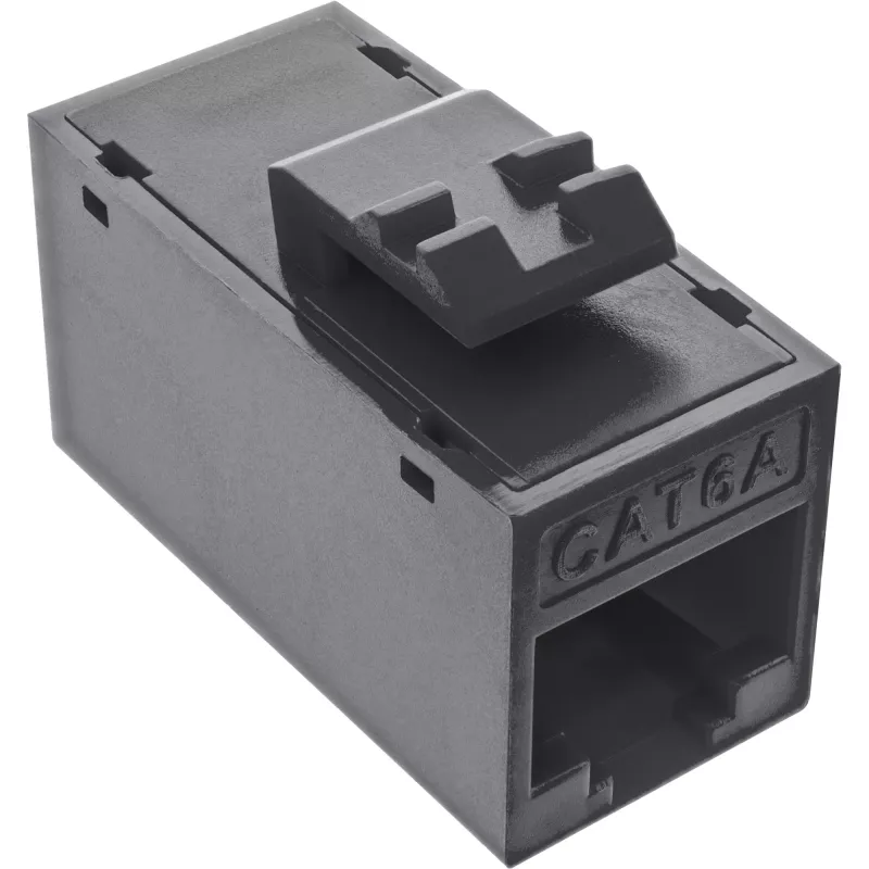 InLine Conector hembra RJ45 keystone, no apantallado, Cat.6A, pack de 8, negro