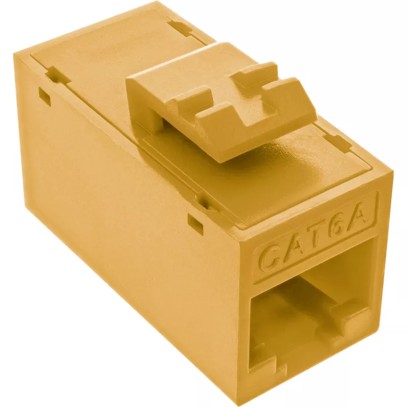 InLine Conector hembra RJ45 keystone, no apantallado, Cat.6A, pack de 8, amarillo