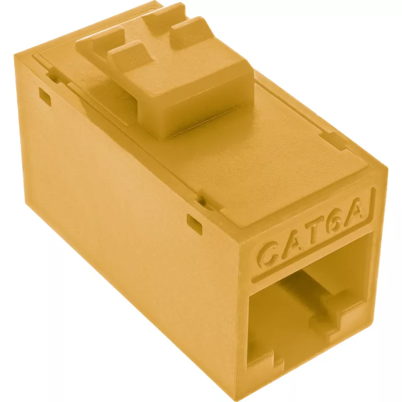 InLine Conector hembra RJ45 keystone, no apantallado, Cat.6A, pack de 8, amarillo