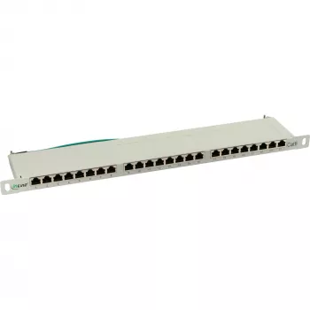 InLine Patch Panel Cat.6 24 puertos 19 pulgadas 0,5U gris claro RAL7035