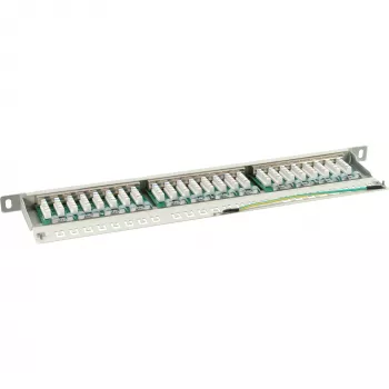 InLine Patch Panel Cat.6 24 puertos 19 pulgadas 0,5U gris claro RAL7035