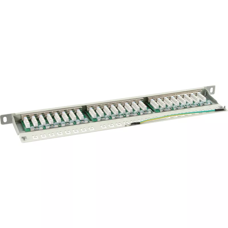 InLine Patch Panel Cat.6 24 puertos 19 pulgadas 0,5U gris claro RAL7035