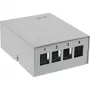 InLine Caja de consolidación de sobremesa 4x keystone RJ45, metal, RAL7035
