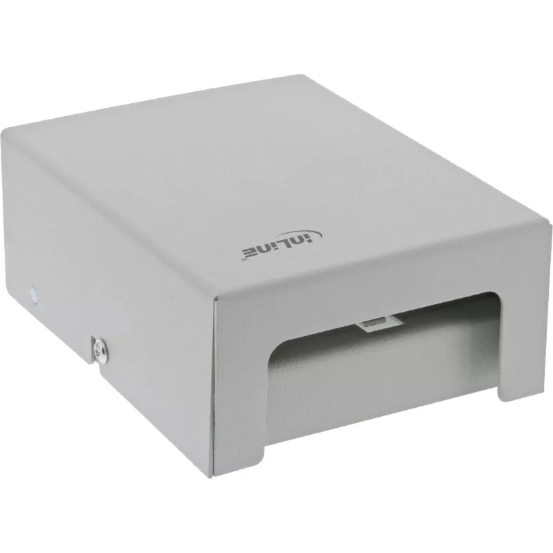 InLine Caja de consolidación de sobremesa 4x keystone RJ45, metal, RAL7035
