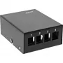 InLine Caja de consolidación de sobremesa 4x keystone RJ45, metal, negro RAL9005