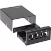InLine Caja de consolidación de sobremesa 4x keystone RJ45, metal, negro RAL9005