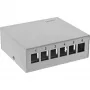 InLine Caja de consolidación de sobremesa 6x keystone RJ45, metal, RAL7035