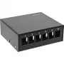 InLine Caja de consolidación de sobremesa 6x keystone RJ45, metal, negro RAL9005