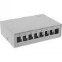 InLine Caja de consolidación de sobremesa 8x keystone RJ45, metal, RAL7035