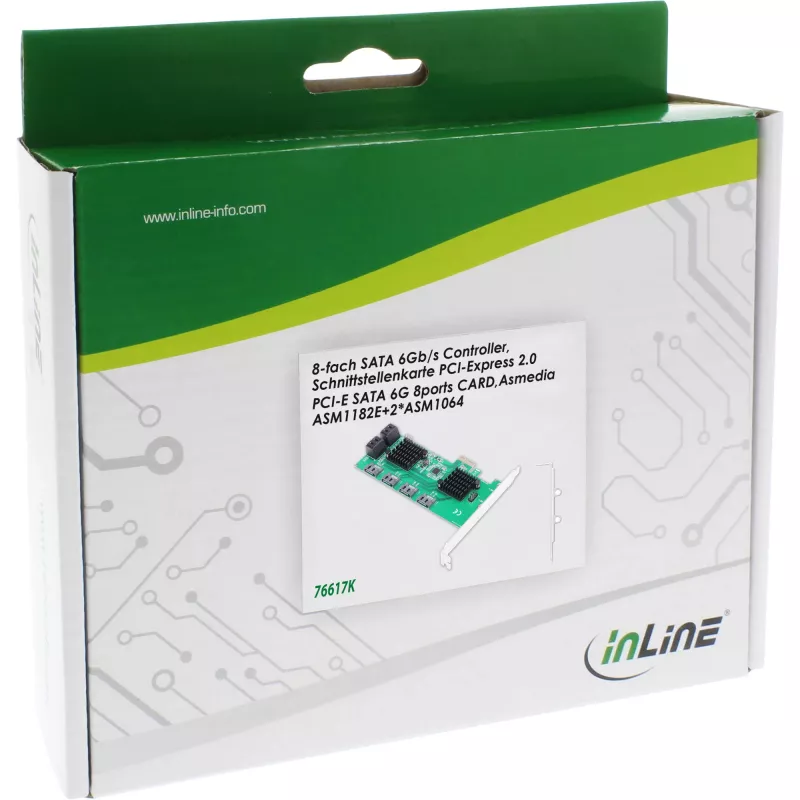 InLine Tarjeta de interfaz, controlador 8x SATA 6Gb/s, PCIe 2.0 (PCI Express)