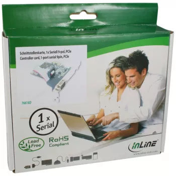 InLine Tarjeta de interfaz 1 puerto serie 9 pines PCIe, InLine, 76618D
