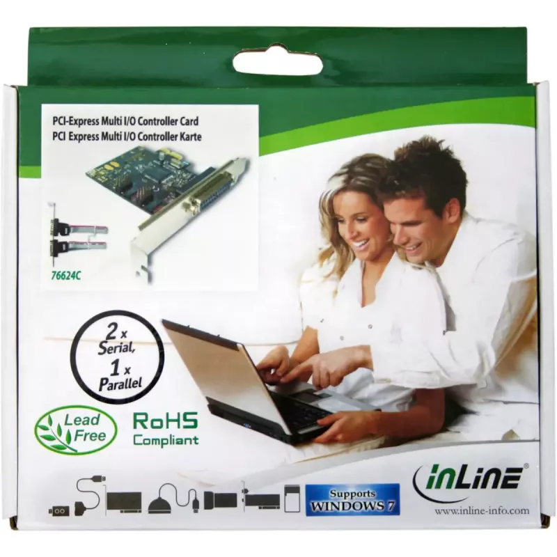 InLine Tarjeta de interfaz 1 puerto 25 pines paralelo + 2 puertos 9 pines serie PCIe