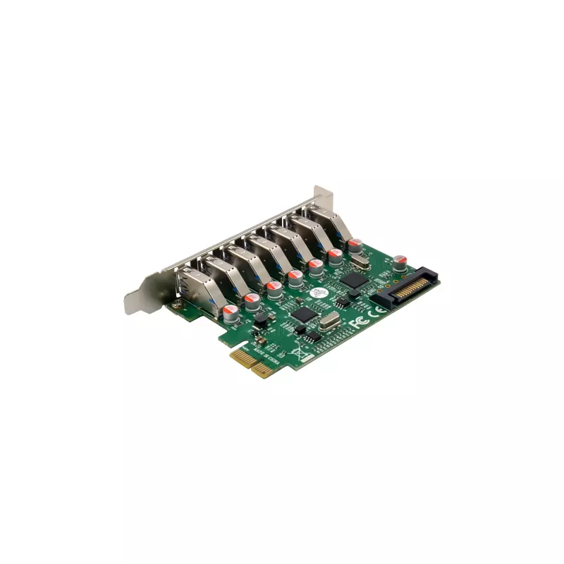 InLine Controlador host USB-A 3.2 Gen.1 7 puertos PCIe, alimentación SATA