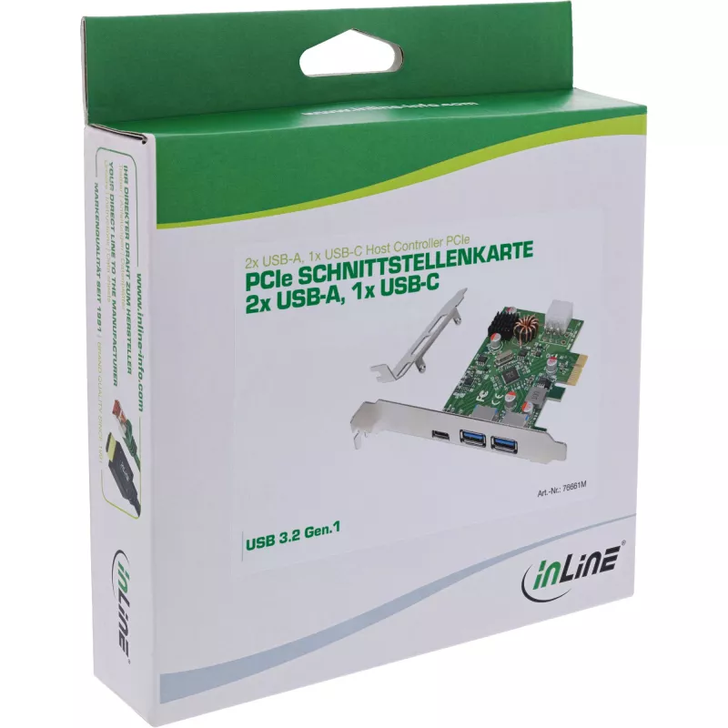 InLine 76661M Tarjeta de interfaz/adaptador interno USB 3.2 Gen 1 (3.1 Gen 1), USB Type-C