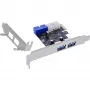 InLine 2+2 puertos controlador host USB 3.2 Gen.1, PCIe, con alimentación SATA + chapa LP