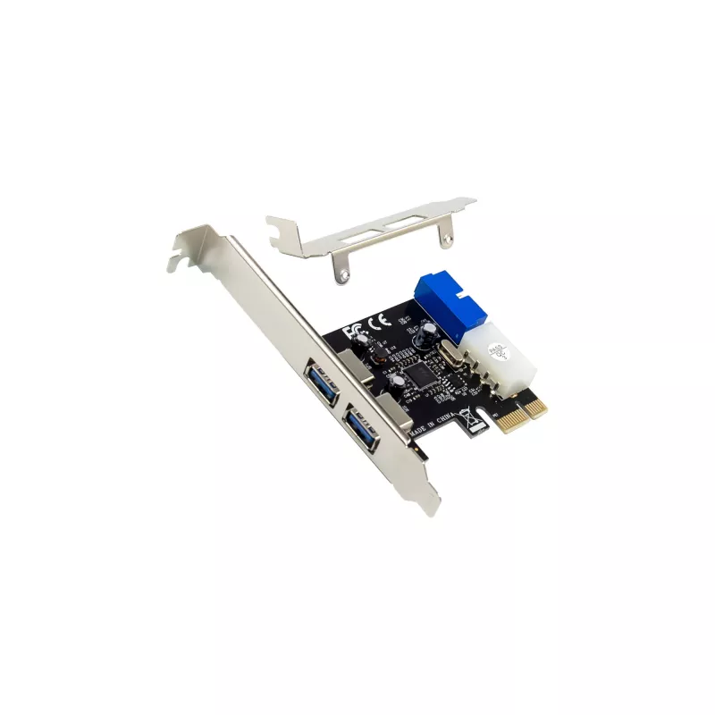 InLine 2+2 puertos controlador host USB 3.2 Gen.1, PCIe, con alimentación SATA + chapa LP