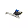 InLine 2+2 puertos controlador host USB 3.2 Gen.1, PCIe, con alimentación SATA + chapa LP